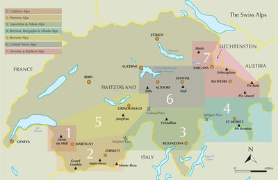 The Swiss Alps - Overview Map
