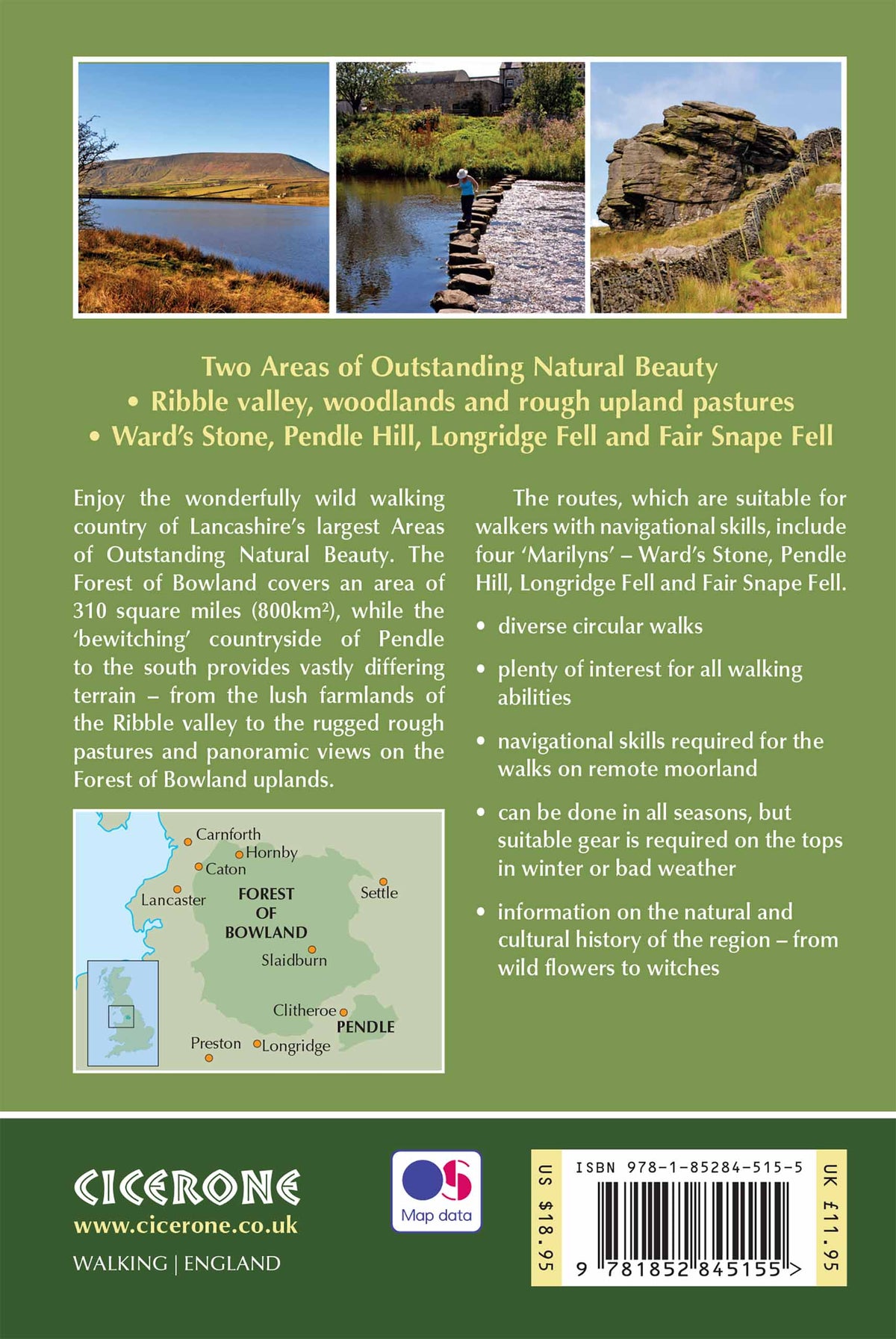 Walking in the Forest of Bowland and Pendle  - Back Cover