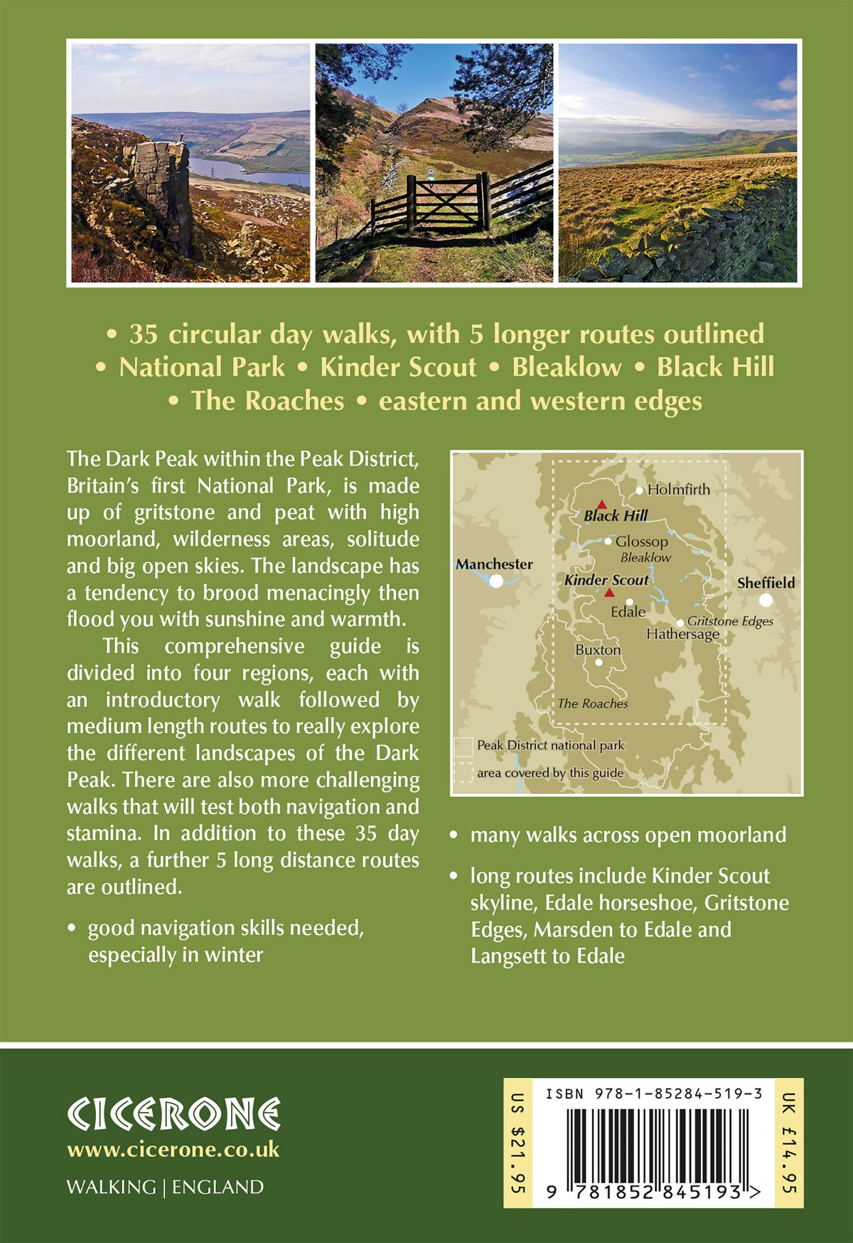 Dark Peak Walks - Back Cover