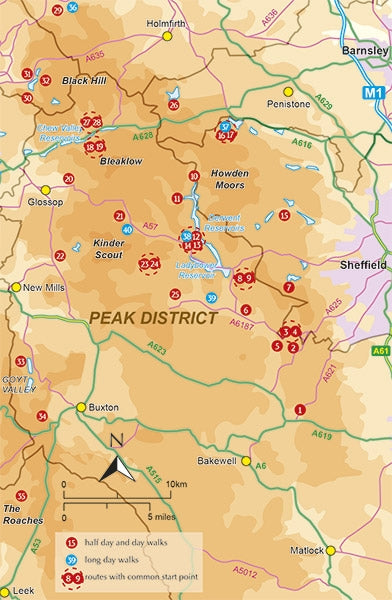 Dark Peak Walks - Overview Map