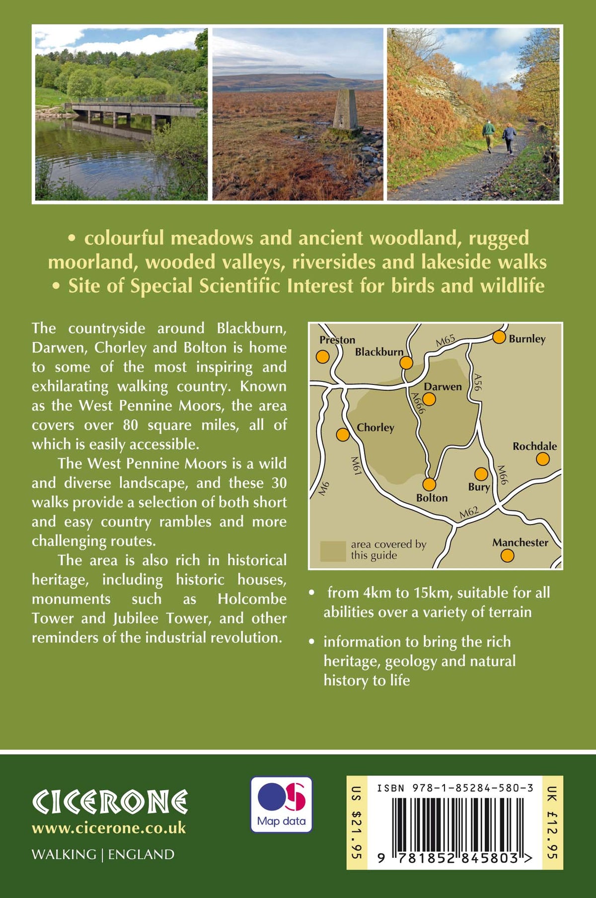Walking on the West Pennine Moors - Back Cover