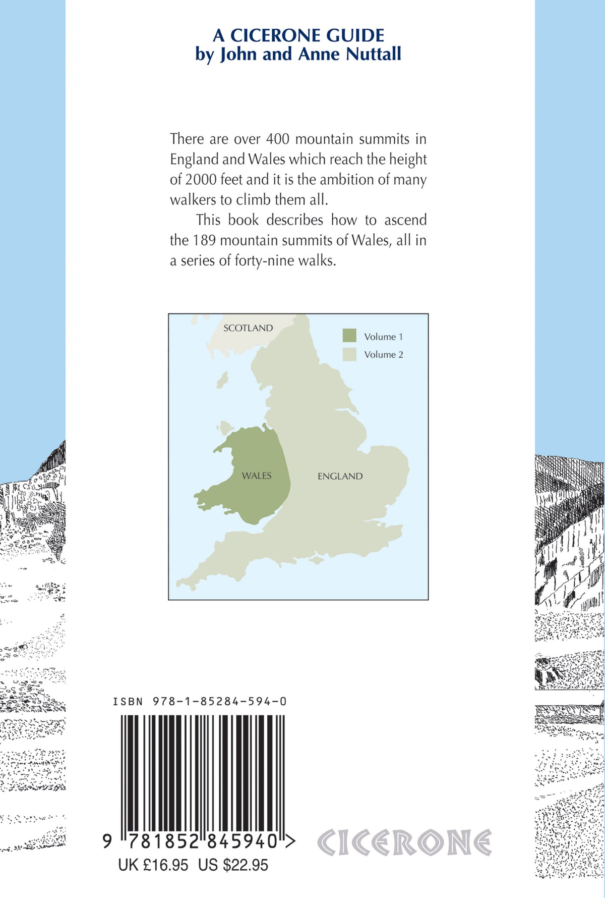 The Mountains of England and Wales: Vol 1 Wales - Back Cover