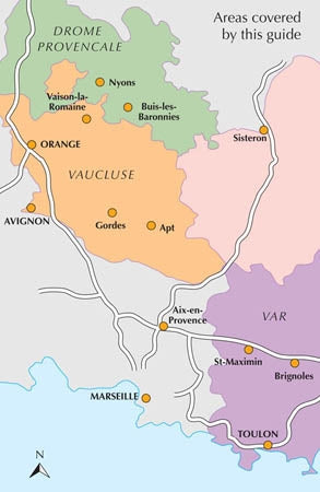 Walking in Provence - West - Overview Map