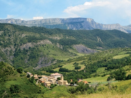 Walking in Provence - East - Route Photos - Looking down to the village of Entrages (Walk 14)