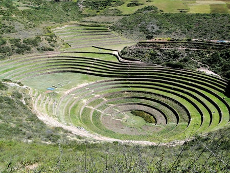Hiking and Biking Peru's Inca Trails - Route Photos - The enigmatic circular terraces of Moray