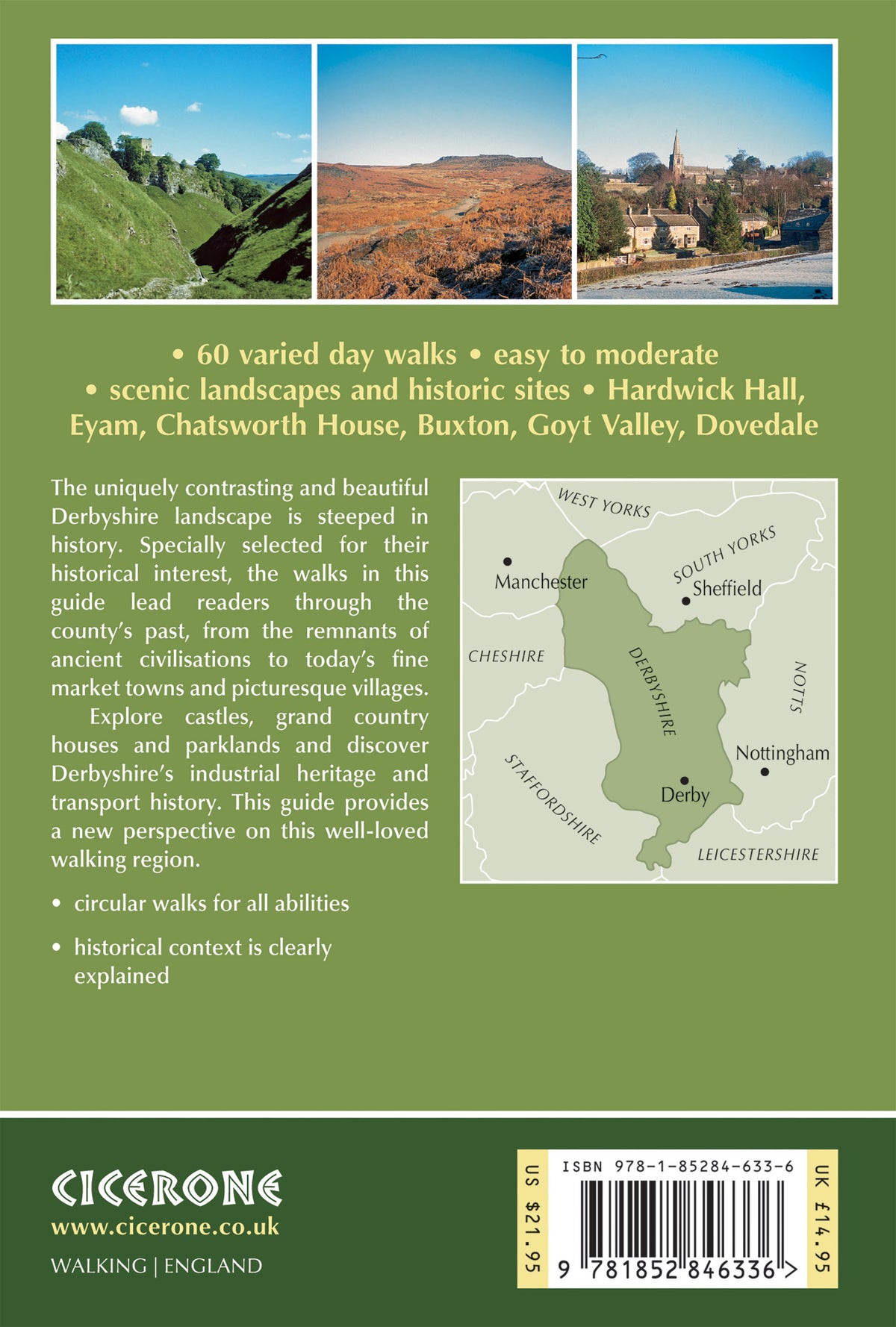 Walking in Derbyshire - Back Cover