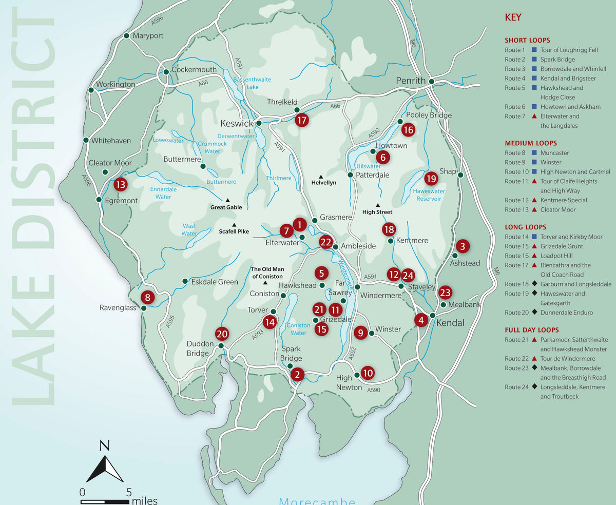 Mountain Biking in the Lake District - Overview Map