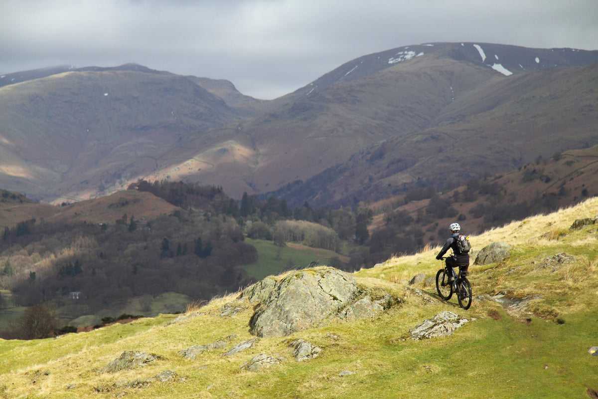 Mountain Biking in the Lake District - Route Photos - Looking over towards Elterwater (Route 5)