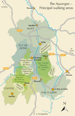 Walking in the Auvergne - Overview Map