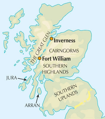 Walking the Corbetts Vol 1 South of the Great Glen - Location Map