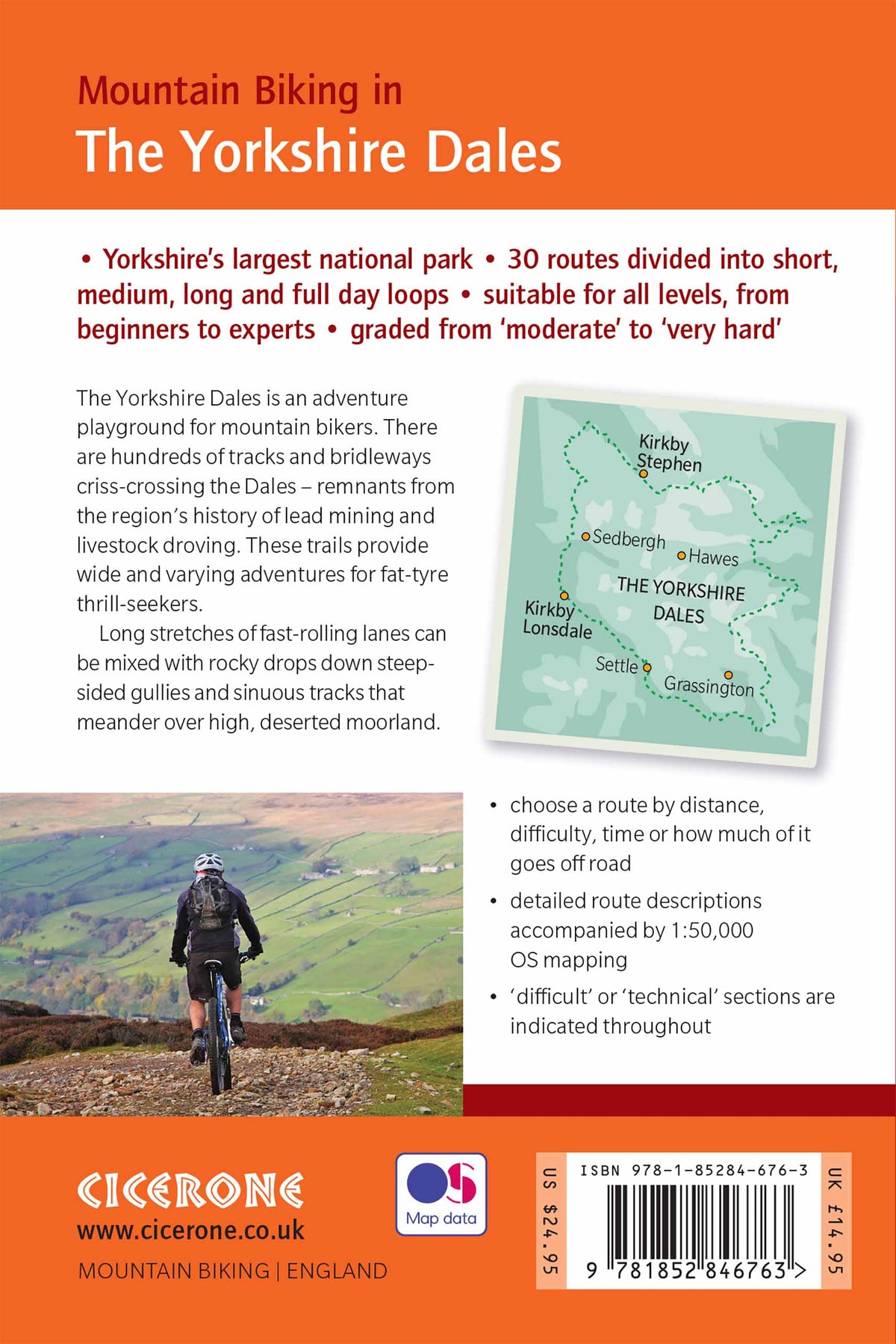 Mountain Biking in the Yorkshire Dales - Back Cover