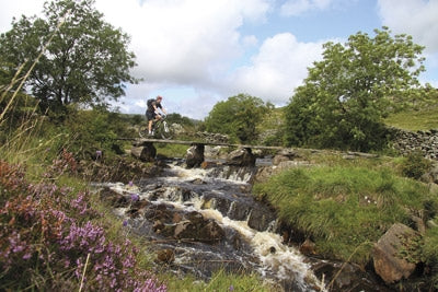 Mountain Biking in the Yorkshire Dales - Route Photos - Crossing the narrow stone bridge near Wharfe (Route 12)