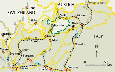 Walking in Italy's Stelvio National Park - Overview Map