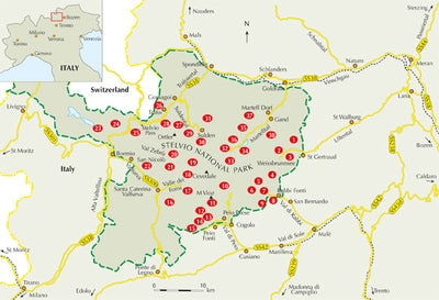 Walking in Italy's Stelvio National Park - Overview Map