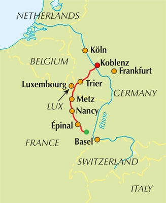 The Moselle Cycle Route - Location Map
