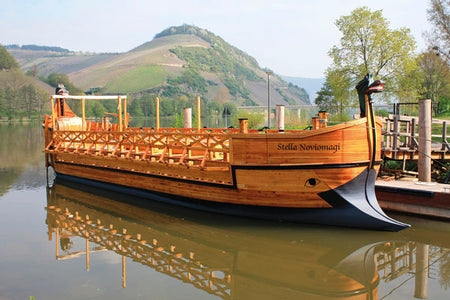 The Moselle Cycle Route - Route Photos - Neumagen’s impressive reconstruction of a Roman galley (Stage 11)