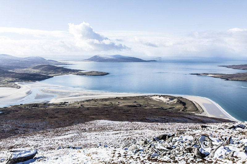 The Hebridean Way - Route Photos - Looking down the west side of South Harris from the summit of Beinn Losgain