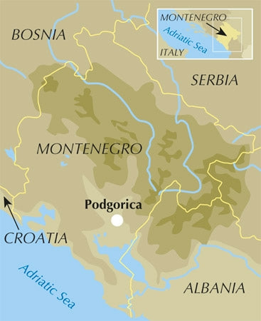 The Mountains of Montenegro - Location Map