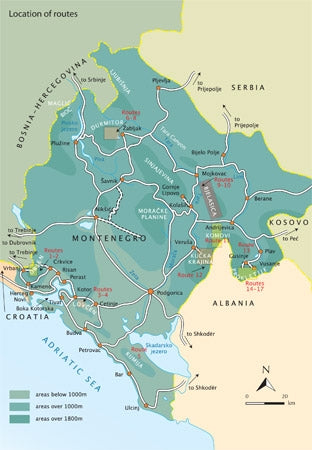 The Mountains of Montenegro - Overview Map
