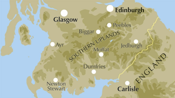 Walking in the Southern Uplands - Location Map