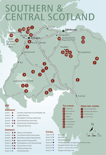 Mountain Biking in Southern and Central Scotland - Overview Map