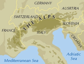 100 Hut Walks in the Alps - Location Map