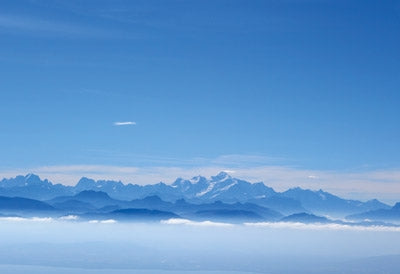 100 Hut Walks in the Alps - Route Photos - The Mont Blanc range seen across Lac Léman (photo: Jonathan Williams)