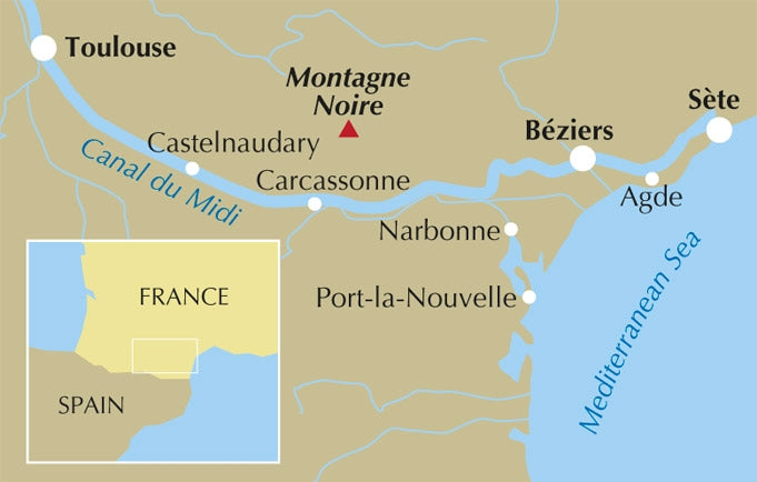 Cycling the Canal du Midi - Location Map