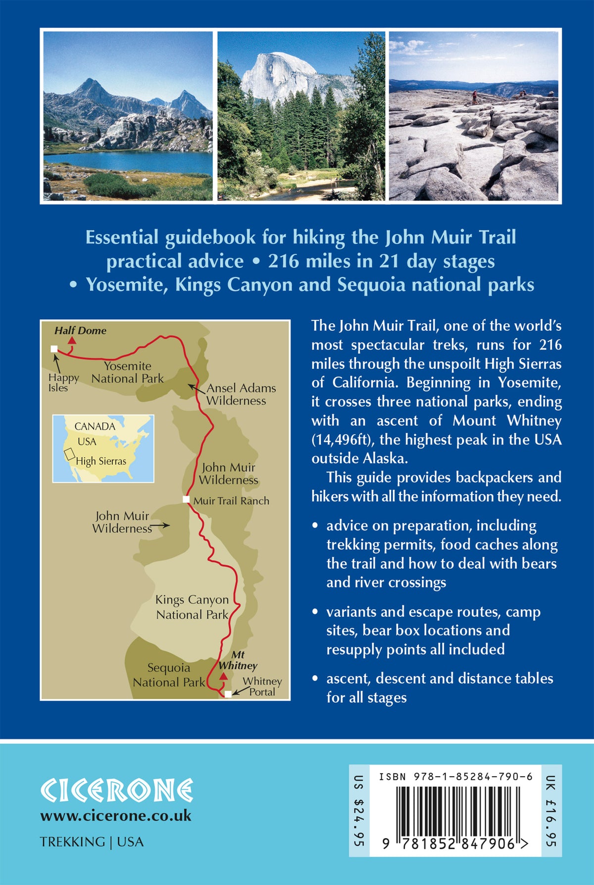 The John Muir Trail - Back Cover