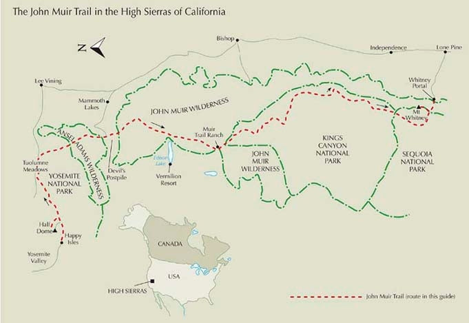 The John Muir Trail - Overview Map