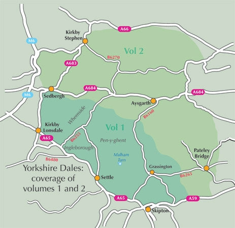 Walking in the Yorkshire Dales: North and East - Overview Map