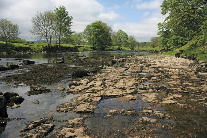 Walking in the Yorkshire Dales: North and East - Route Photos - The River Ure at Slapestone Wath (Walk 28)