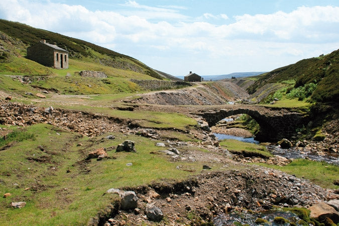 Walking in the Yorkshire Dales: North and East - Route Photos - The miners’ bridge across Old Gang Beck (Walk 18)