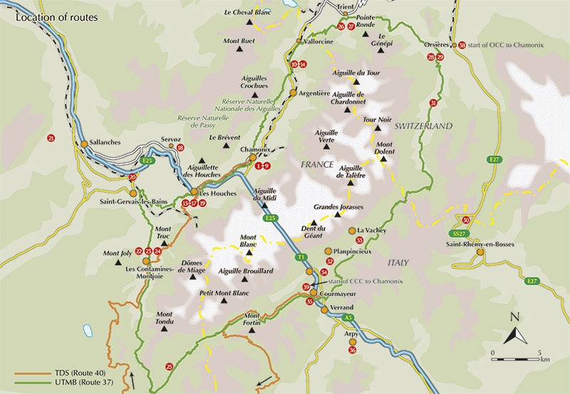 Trail Running - Chamonix and the Mont Blanc region - Overview Map