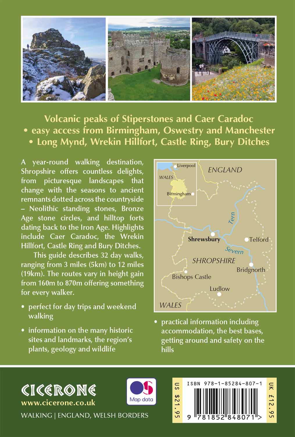 Hillwalking in Shropshire - Back Cover