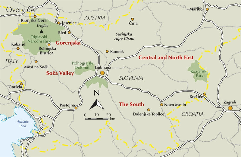 Mountain Biking in Slovenia - Overview Map