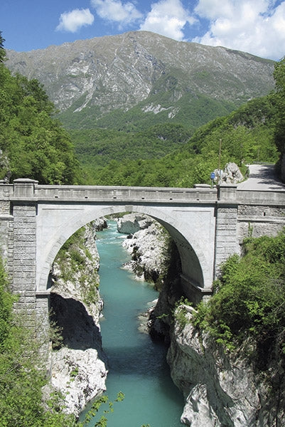 Mountain Biking in Slovenia - Route Photos - The rather fine Napoleon Bridge near Kobarid (Route 10)