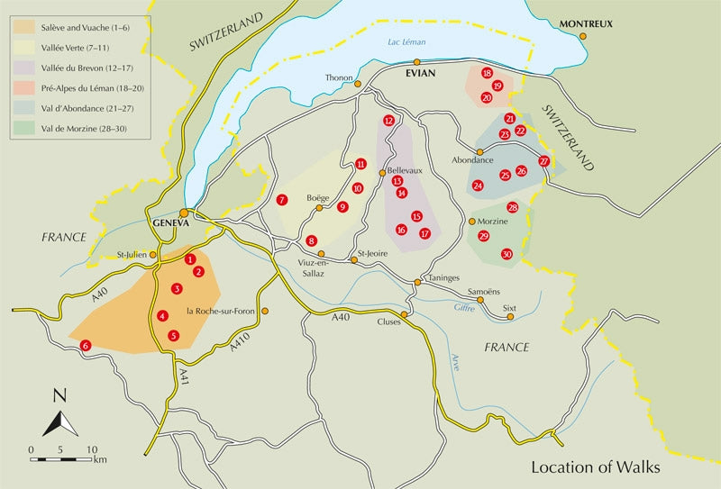 Walking in the Haute Savoie: North - Overview Map