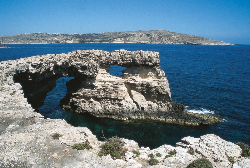 Walking on Malta - Route Photos - The shattered headland of Ghemieri with Gozo seen far beyond