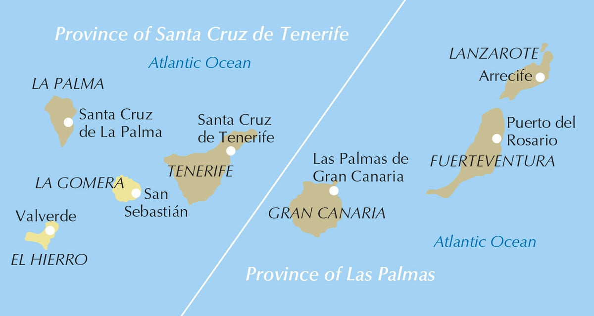 Walking on La Gomera and El Hierro - Location Map