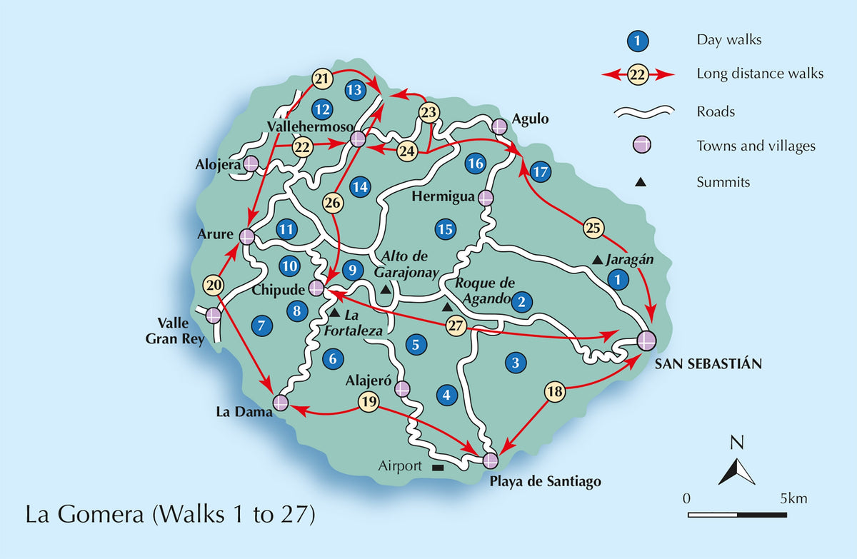 Walking on La Gomera and El Hierro - Overview Map