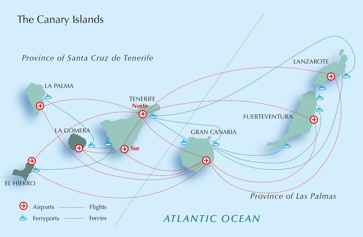 Walking on La Gomera and El Hierro - Overview Map