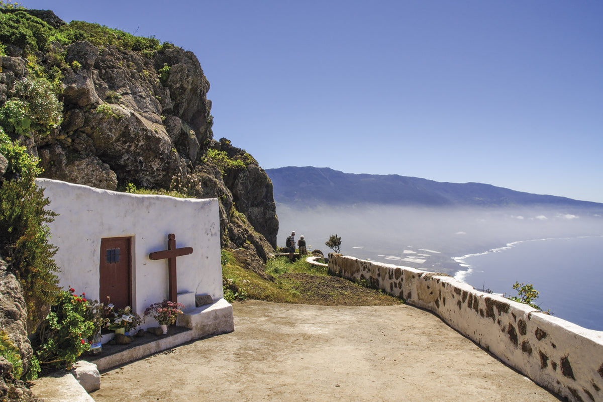 Walking on La Gomera and El Hierro - Route Photos - The tiny Ermita de la Peña is tucked underneath a cliff and is a fine viewpoint (El Hierro, Walk 32)