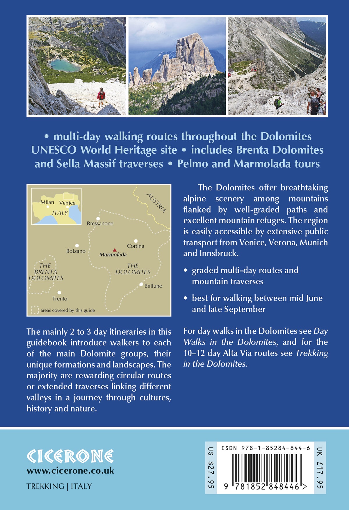 Walking in the Dolomites - Back Cover
