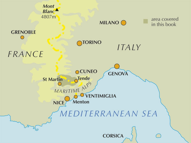 Walks and Treks in the Maritime Alps - Overview Map