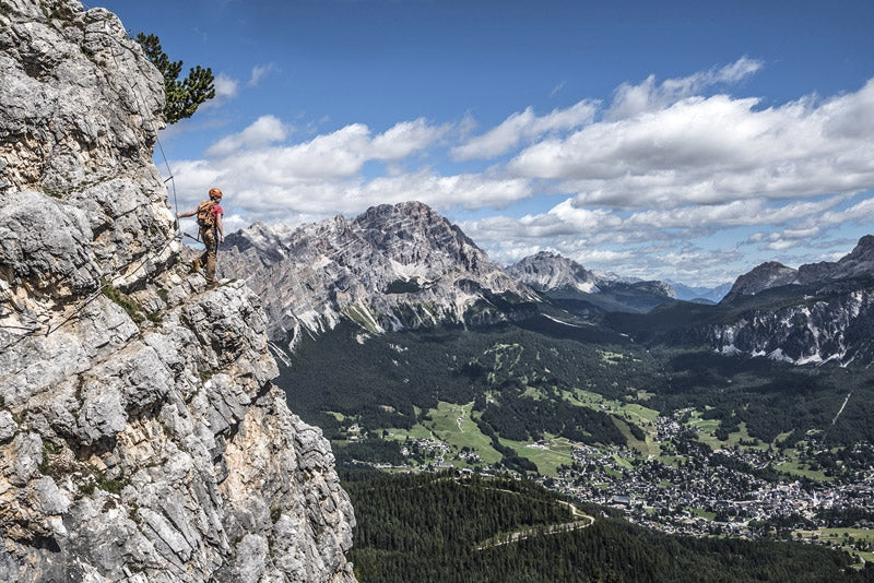Via Ferratas of the Italian Dolomites Volume 1 - Route Photos - Looking out over Cortina d’Ampezzo from the upper part of Route 50