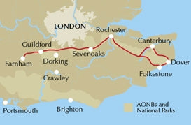 The North Downs Way - Location Map