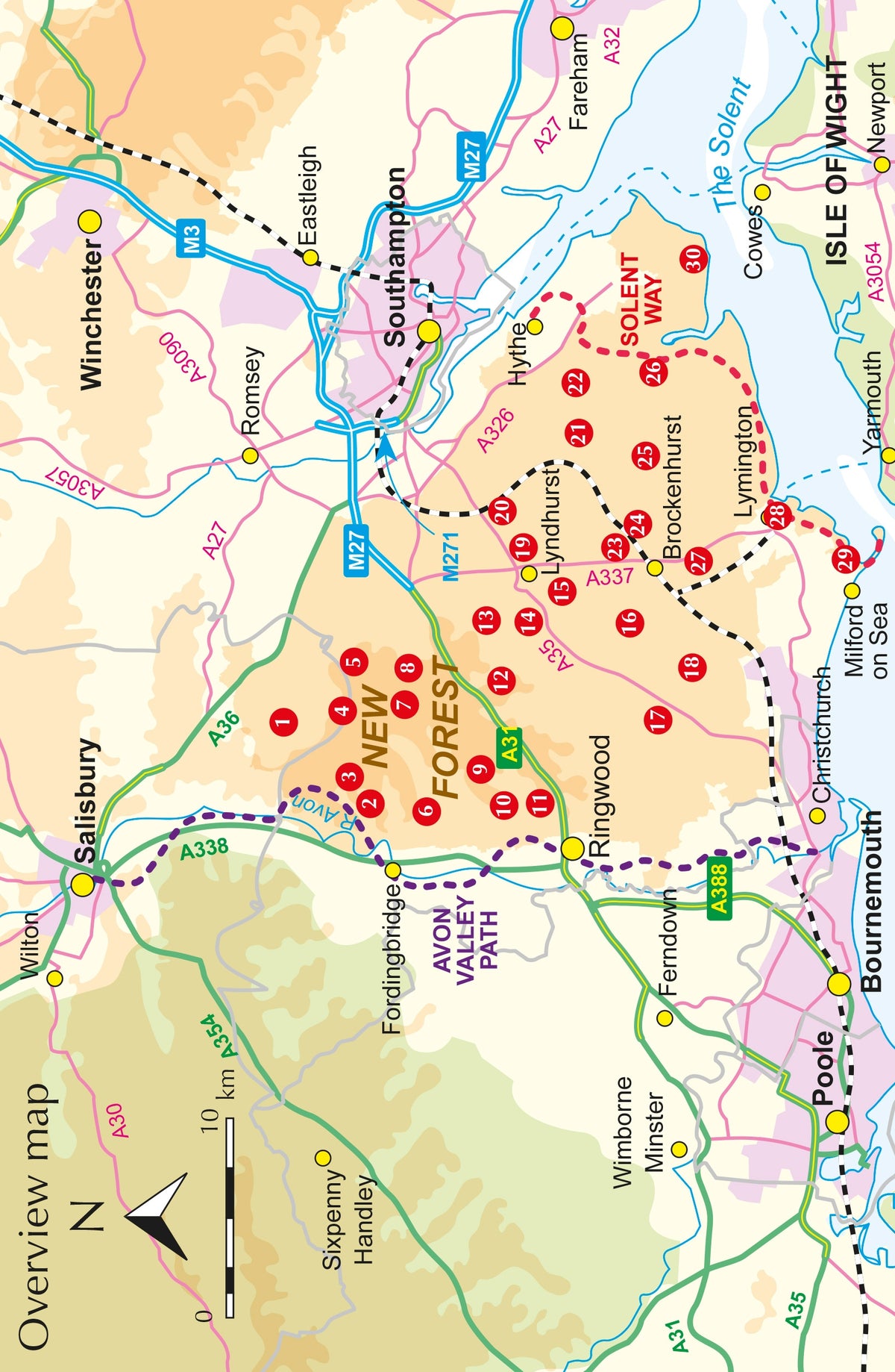Walking in the New Forest - Overview Map