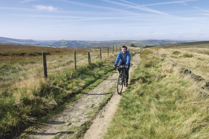 Cycling in the Peak District - Route Photos - Looking down towards the Harrop and Colne valleys from moorland above the Standedge cutting (Route 19; TdPD, Day 3)