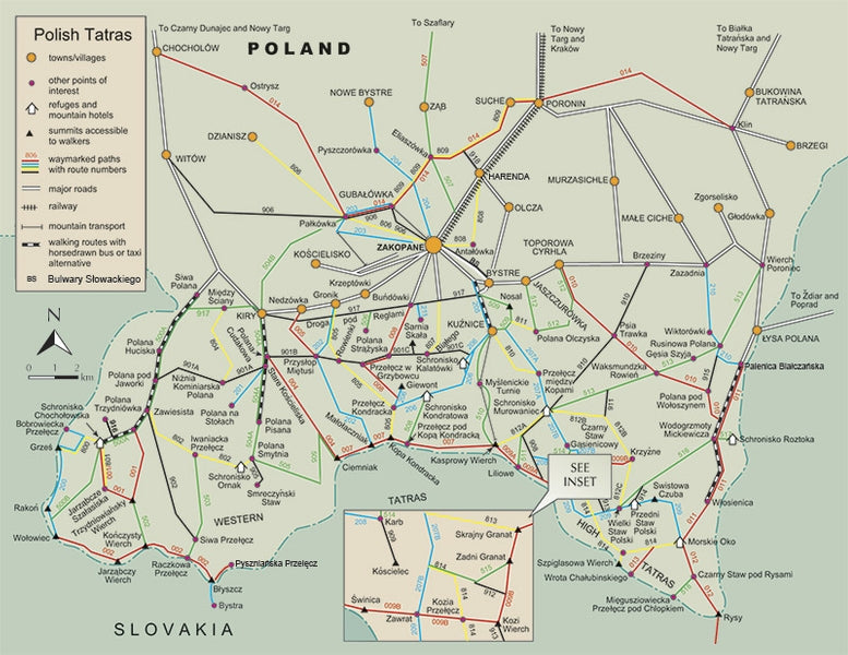 The High Tatras - Overview Map